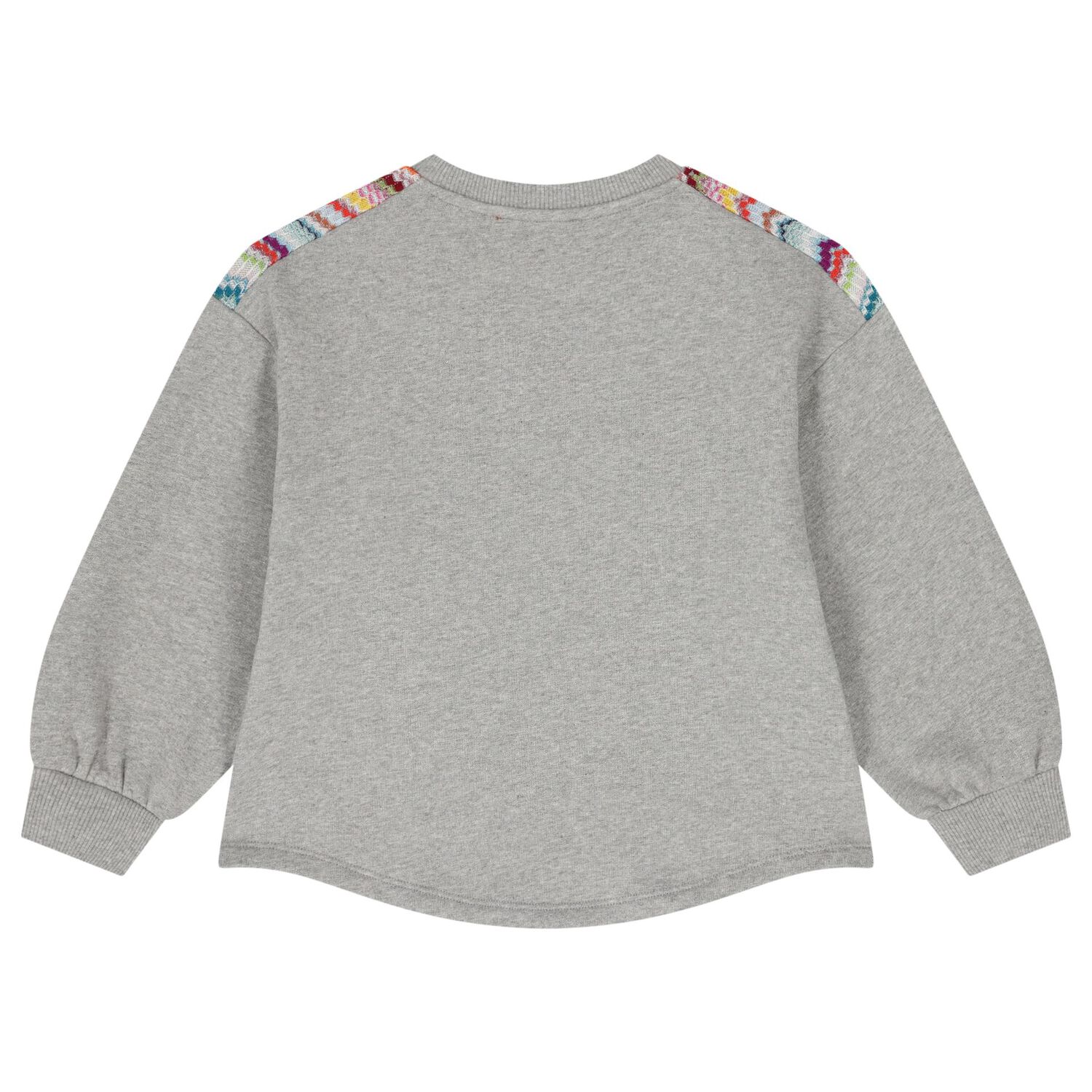 Girls Grey Zig Zag Glittery Sweatshirt, 1, hi-res