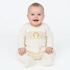 Baby Girls Ivory & Gold Logo Babygrow, 1, hi-res