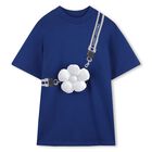 Girls Blue Daisy Pocket Dress, 2, hi-res