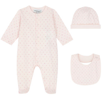 Pink Logo Babygrow Gift Set