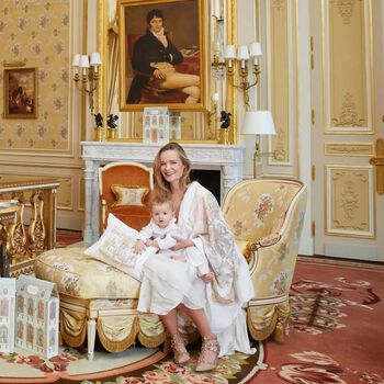 Baby Girls Ivory & Pink Carousel Carré Swaddle & Bib Gift Set