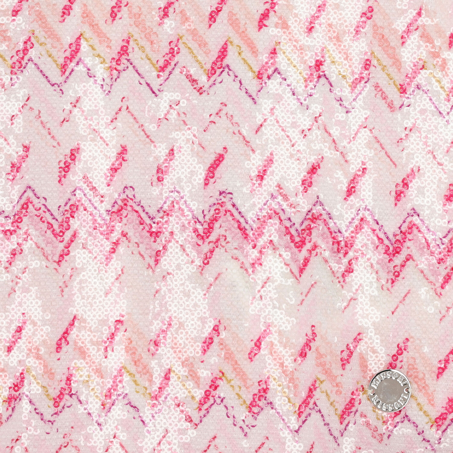 Girls White & Pink Zig Zag Embellished Sequin Dress, 1, hi-res