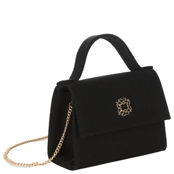 Girls Black Crepe Handbag