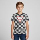 Boys Navy Blue & Ivory Logo T-Shirt, 4, hi-res