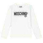 Girls White Logo Long Sleeve Top, 1, hi-res