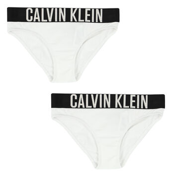 Girls White Bikini Brief (2-Pack)