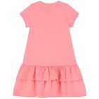 فستان بنات بالشعار وطبعة حقيبة باللون الوردي, 3, hi-res