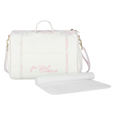White & Pink Logo Changing Bag