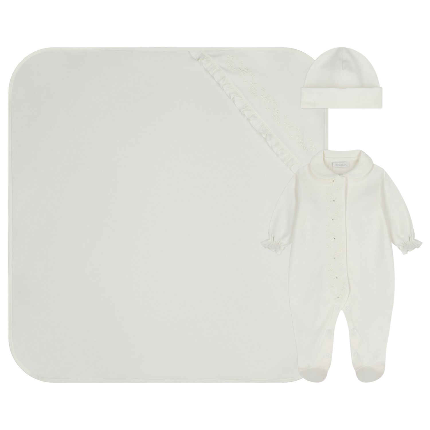 طقم هدايا ملابس أطفال عاجي اللون للبنات, 1, hi-res