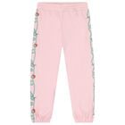 بنطلون رياضي بطبعة الزهور باللون الوردي للبنات, 1, hi-res