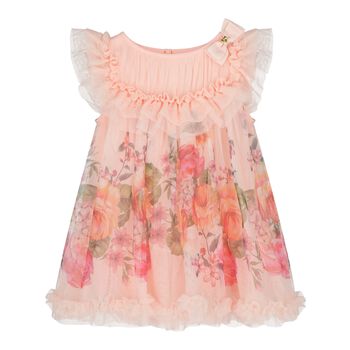 Baby Girls Pink Floral Tulle Dress