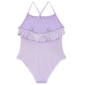 Girls Purple Sequins Swimsuit
