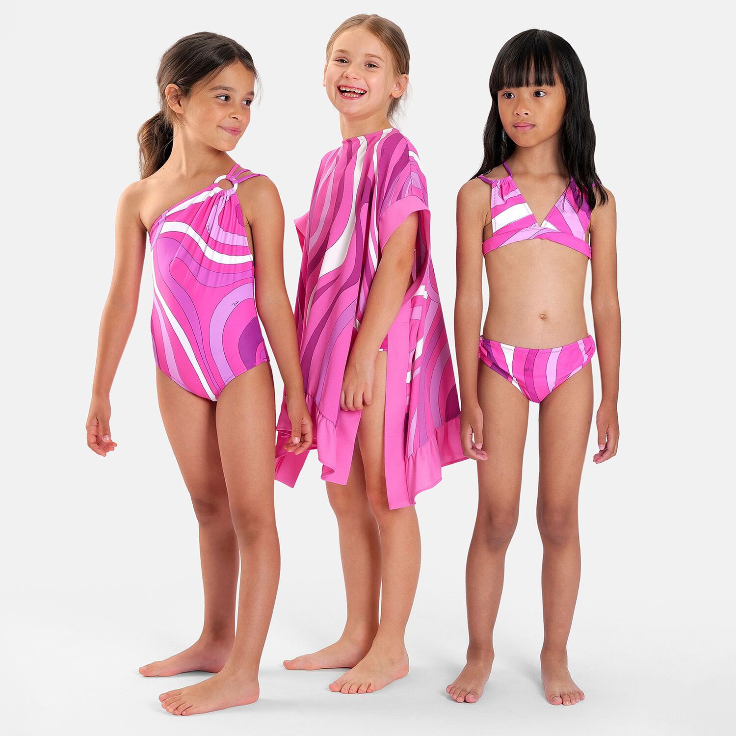 Girls Pink & Purple Marmo Kaftan, 1, hi-res