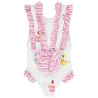 Girls White & Pink Cupcake Swimsuit, 1, hi-res