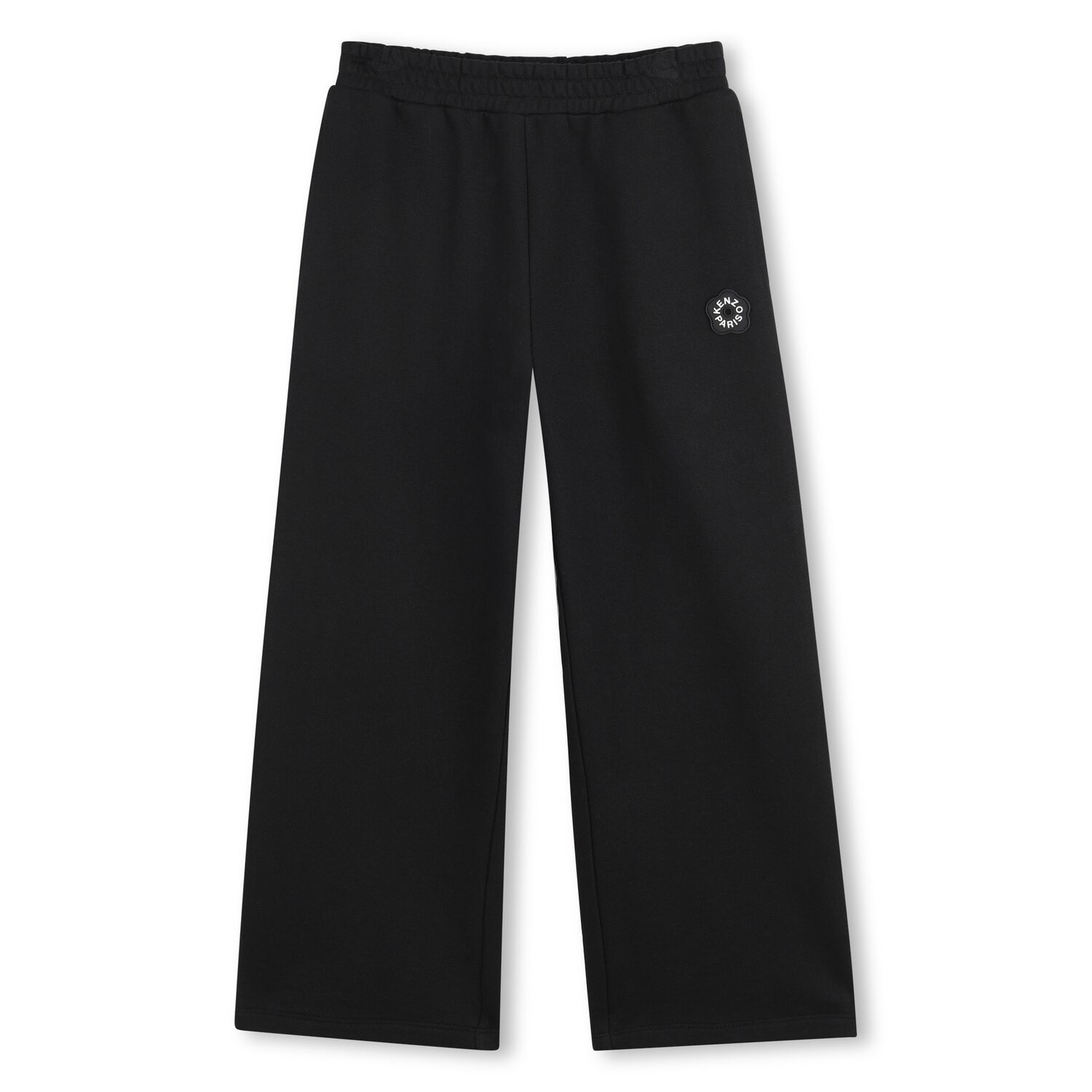 Girls Black Boke Flower Logo Trousers, 1, hi-res