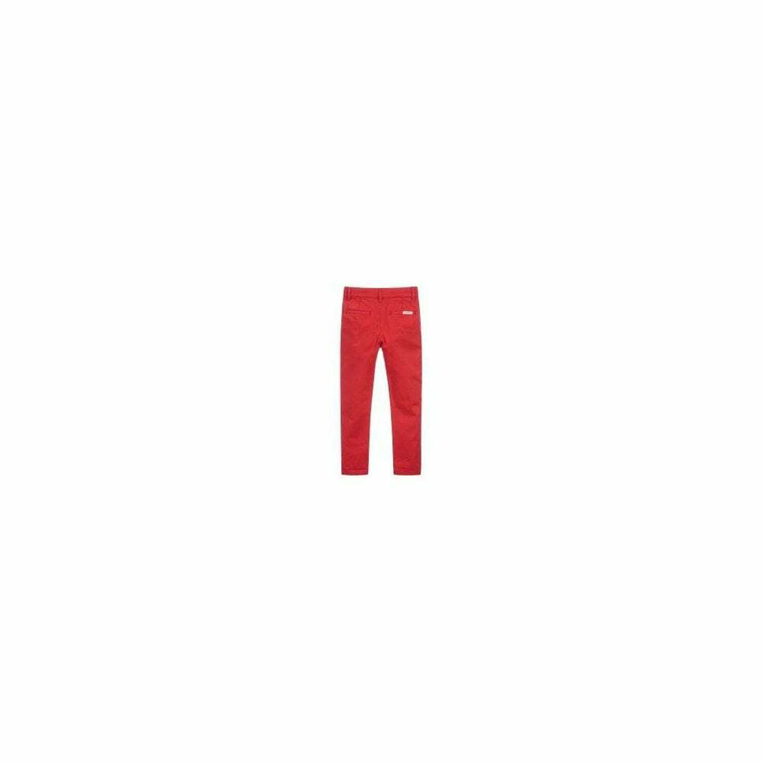 Boys Red Cotton Trousers, 1, hi-res