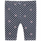 Younger Girls Navy Polka Dot Leggings, 1, hi-res