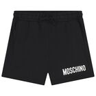 Boys Black Logo Shorts, 2, hi-res