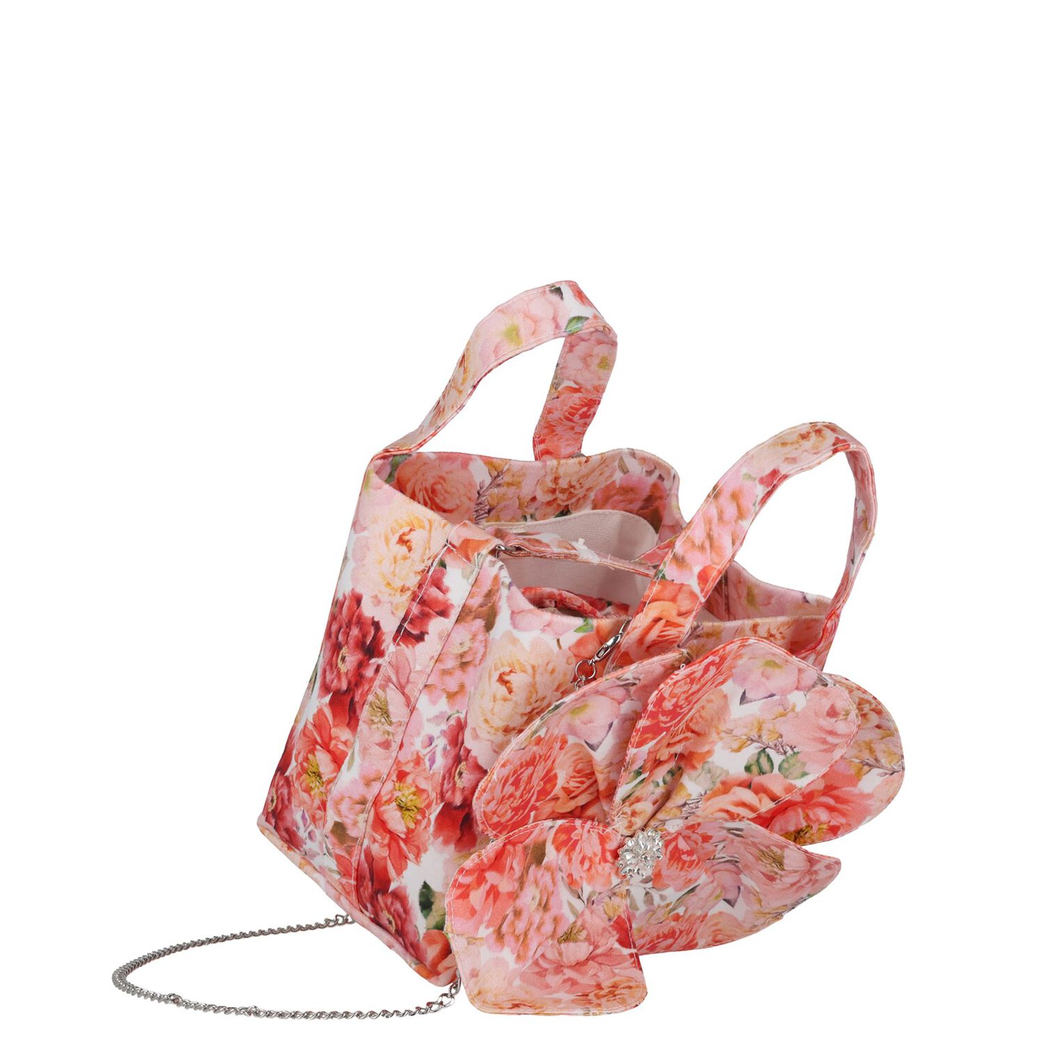 Girls Pink Floral Handbag , 1, hi-res