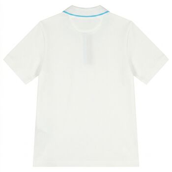 Boys White Logo Polo Shirt