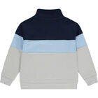 بدلة رياضية أولاد بالشعار باللون الرمادى والازرق, 1, hi-res