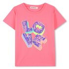 Girls Pink Sequin T-Shirt, 1, hi-res