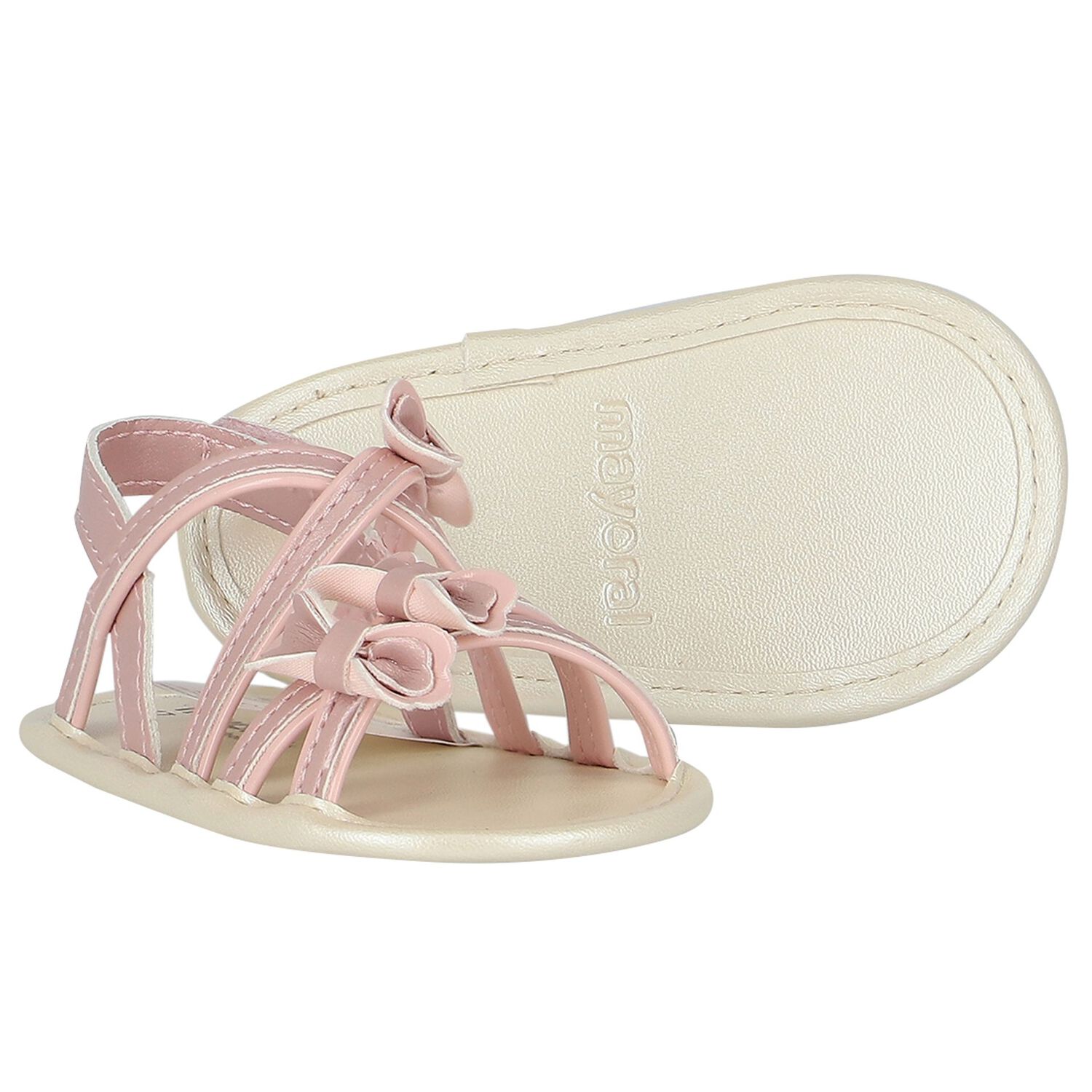 Baby Girls Pink Bow Sandals, 2, hi-res image number null