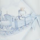 Baby Boys White & Blue Teddy & Train Nest, 1, hi-res