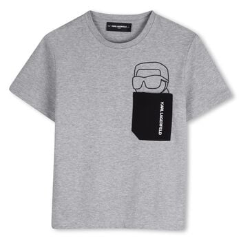 Boys Mini Me Grey Ikon Karl Logo T-Shirt 