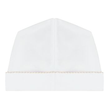 Baby White Teddy Embroidered Hat