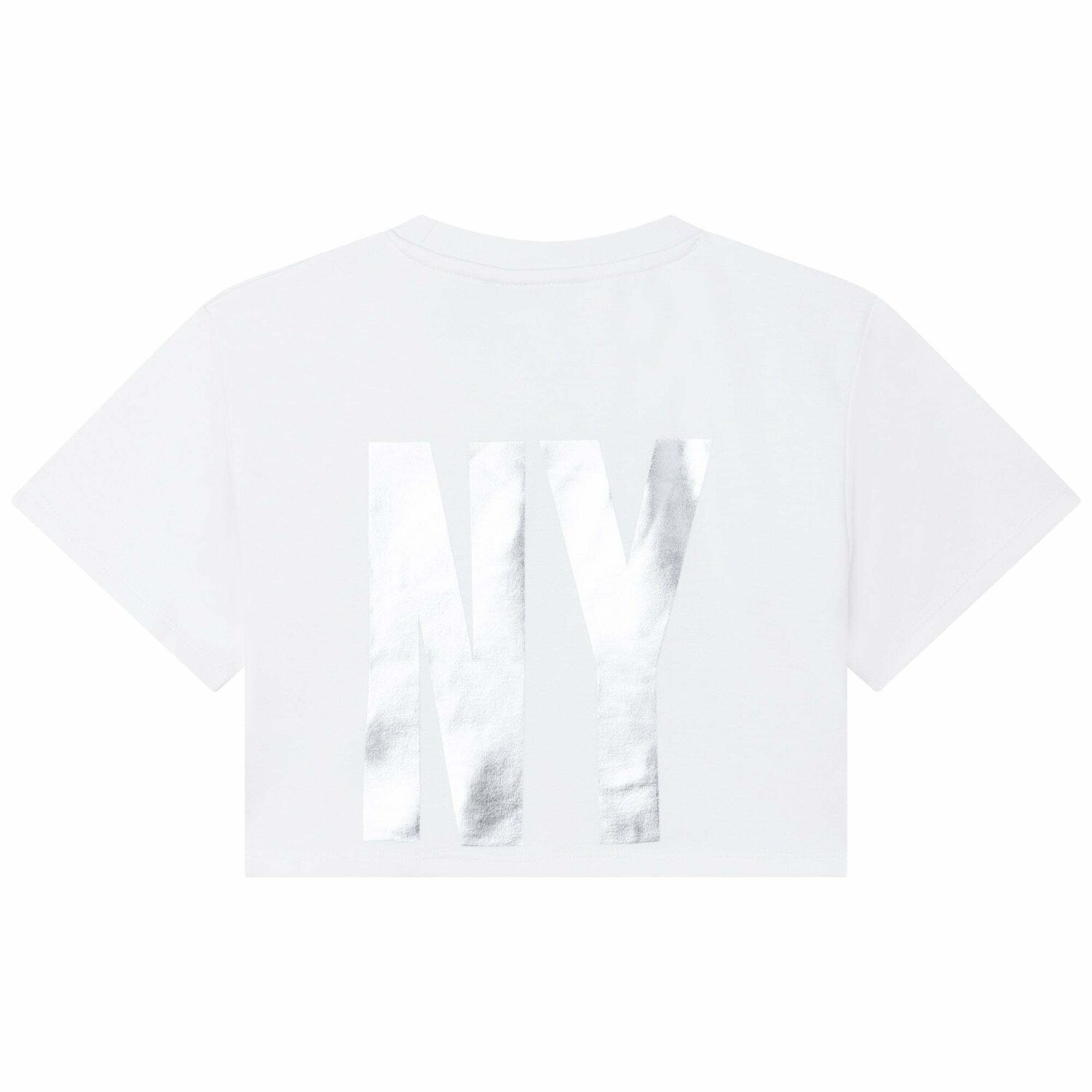 توب بالشعار باللون الاسود والابيض للبنات, 1, hi-res