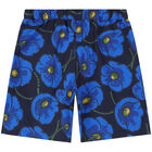 Boys Blue Poppy Poplin Shorts, 1, hi-res