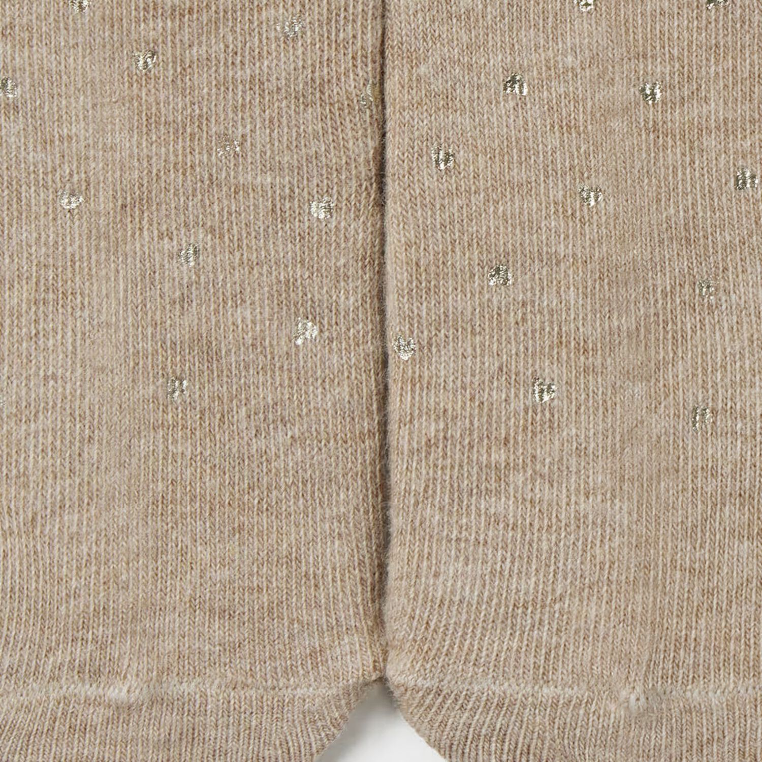 جوارب طويلة للبنات الصغيرات بقلوب باللون البيج والذهبي, 3, hi-res