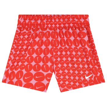 Girls Orange & Pink Logo Shorts