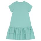 Girls Green Butterflies Logo Dress, 2, hi-res