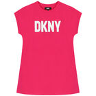 Girls Pink Logo Dress, 1, hi-res