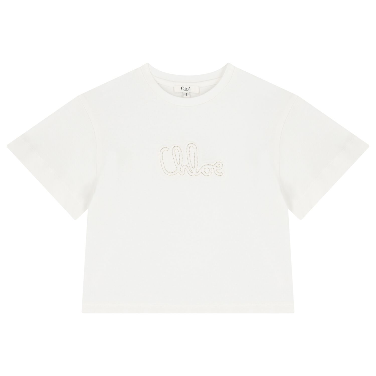 تيشيرت بالشعار باللون العاج للبنات, 1, hi-res image number null