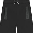 Girls Black Logo Trousers, 1, hi-res