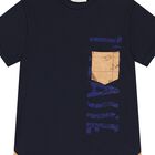 طقم شورت بطبعة خريطة جغرافية باللونين الأزرق الداكن والبيج للأولاد, 2, hi-res