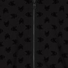 توب بنات هودي بسحاب بالشعار باللون الأسود, 1, hi-res