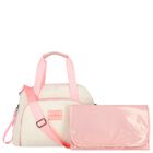 Baby Girls Ivory & Pink Sherpa Fleece Changing Bag, 1, hi-res