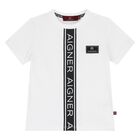 Younger Boys White Logo T-Shirt, 1, hi-res