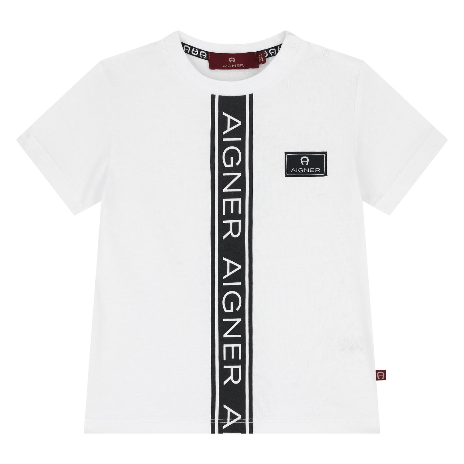 Younger Boys White Logo T-Shirt, 1, hi-res