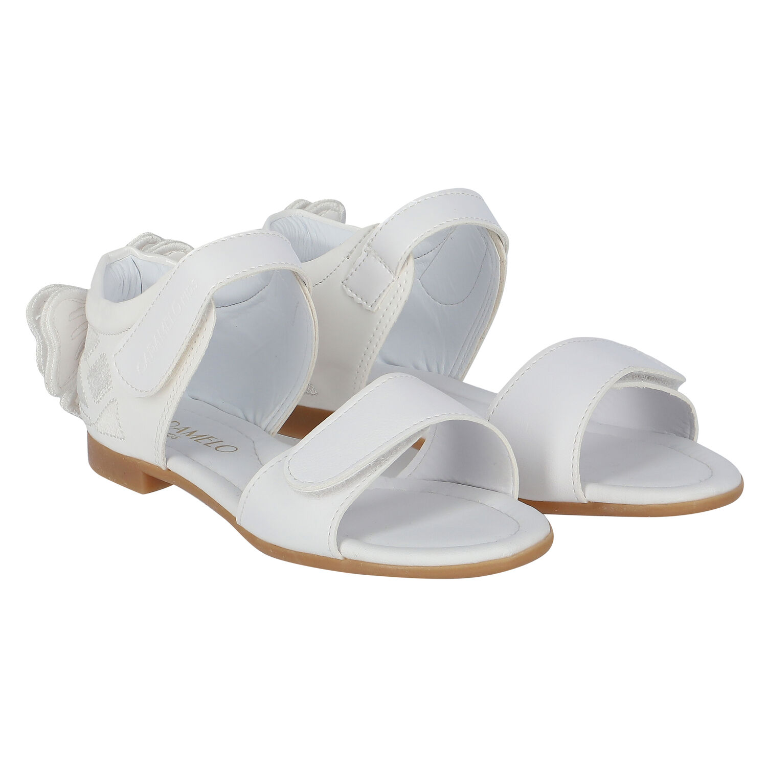 Girls White Bow Sandals, 1, hi-res image number null
