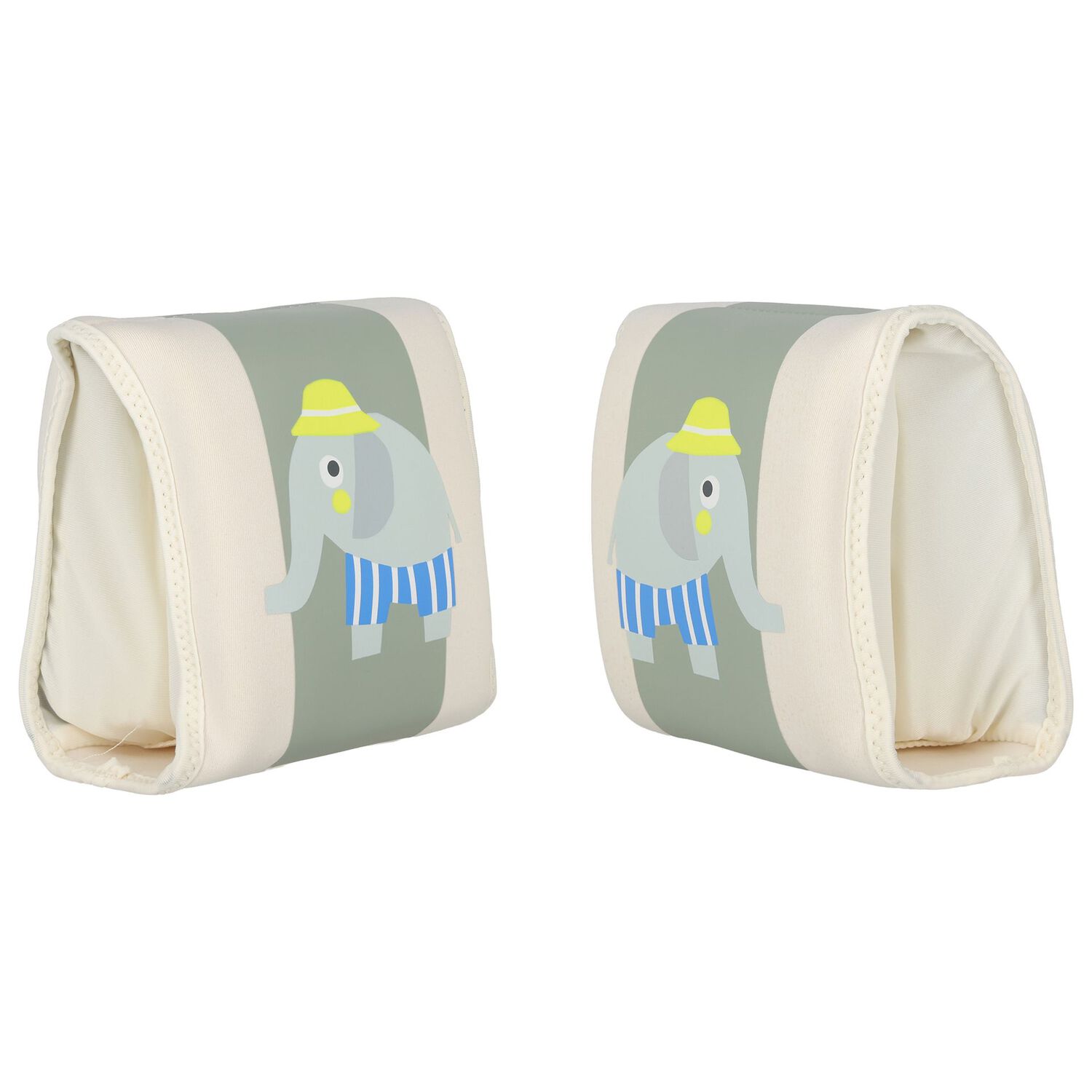 Beige & Green Striped Elephant Arm Bands, 1, hi-res