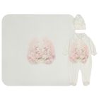 Baby Girls Ivory & Pink Bunny Babygrow Gift Set, 1, hi-res