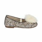 Girls Silver Embellished Ballerina Shoes, 1, hi-res