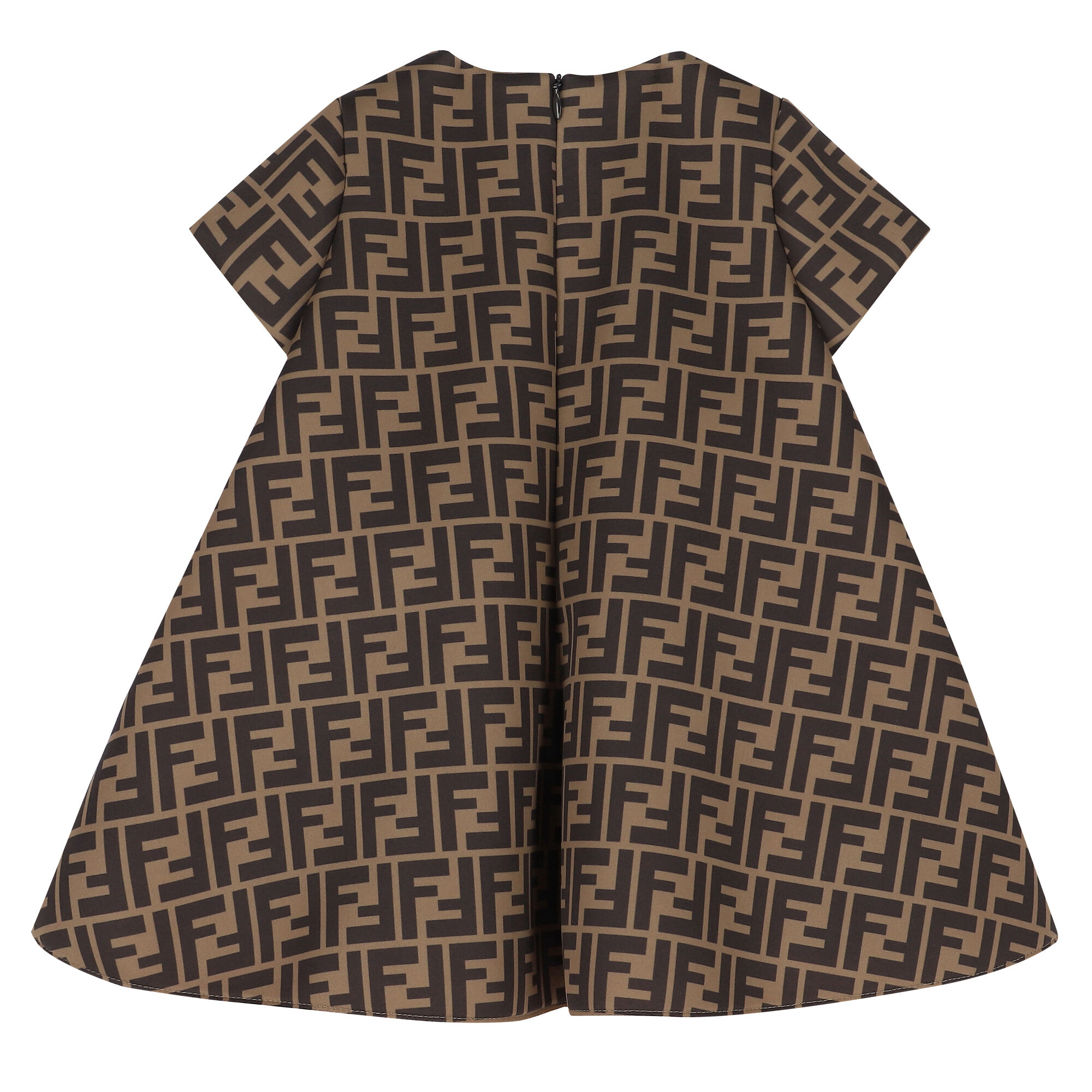 Fendi Baby Girls Beige FF Logo Dress Junior Couture QA