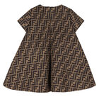 فستان بالشعار باللون البيج, 1, hi-res