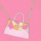 فستان بنات بطبعة حقيبة باللون الوردى, 3, hi-res